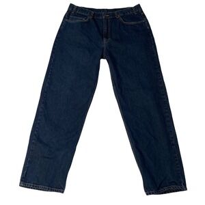 Kirkland Signature Mens Dark Wash Straight Leg Jeans 100% Cotton 38x32 989794